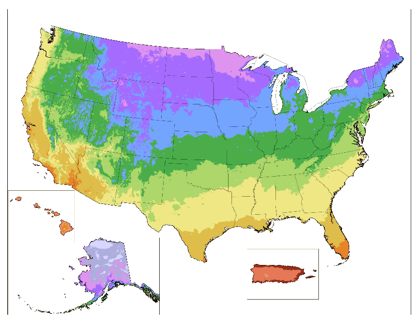 USDA Hardiness Grow Zones